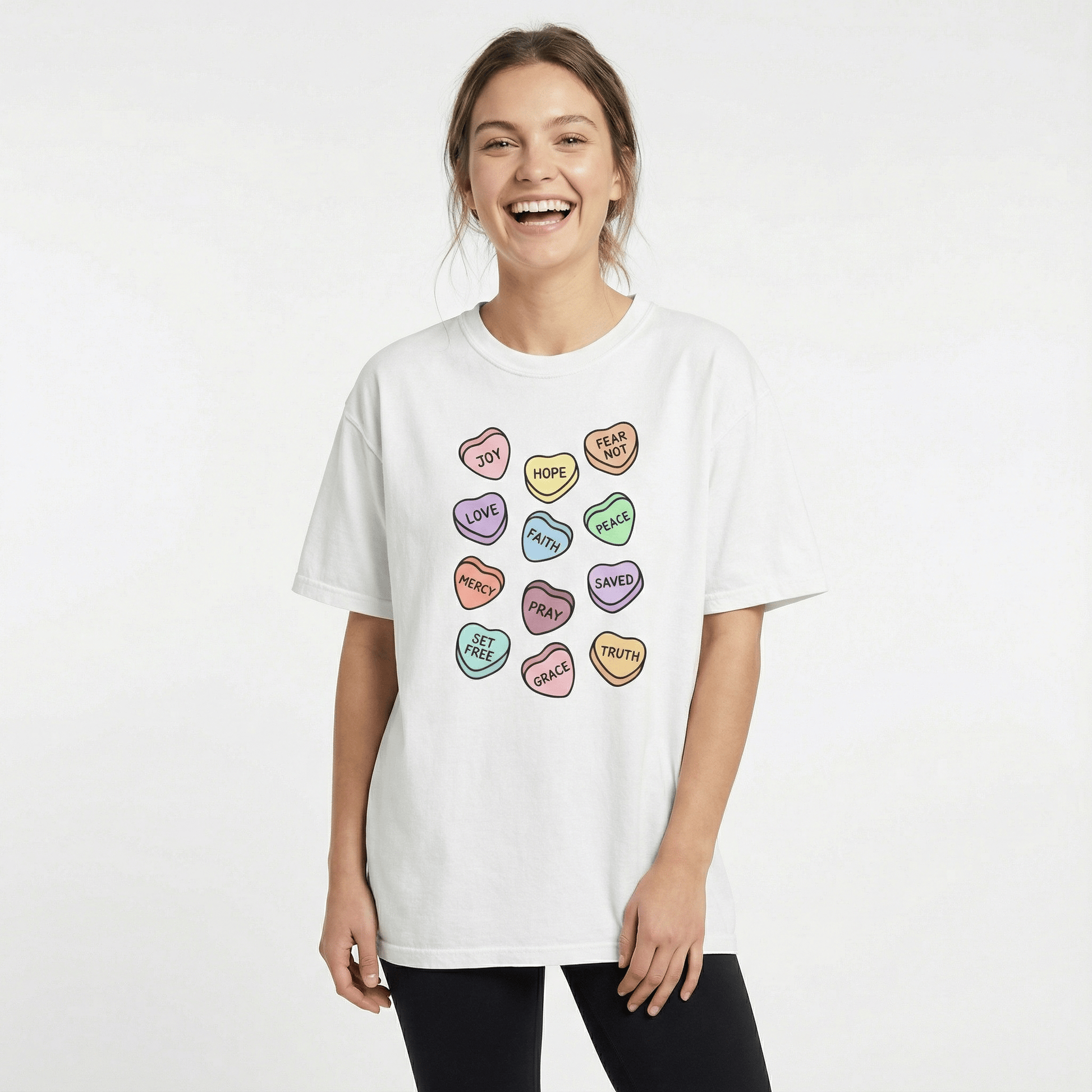 Mercy & More T-Shirt Love Hearts Heavyweight Tee
