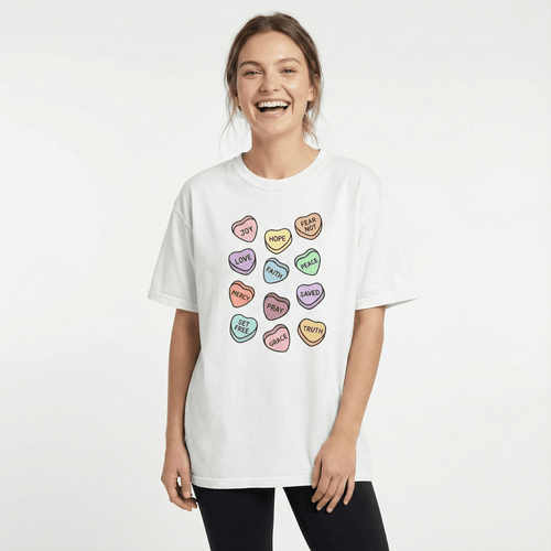 Mercy & More T-Shirt Love Hearts Heavyweight Tee