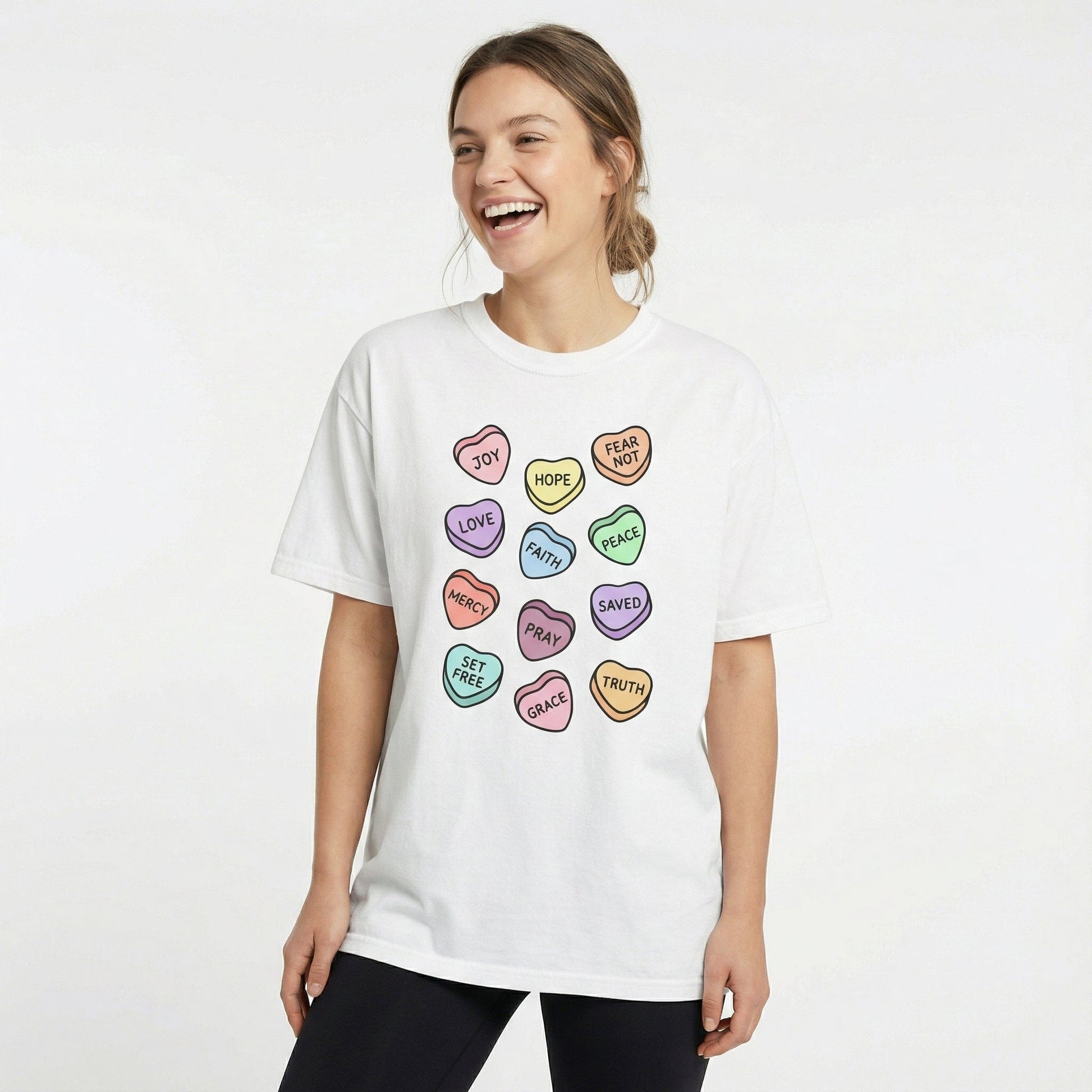 Mercy & More T-Shirt Love Hearts Heavyweight Tee