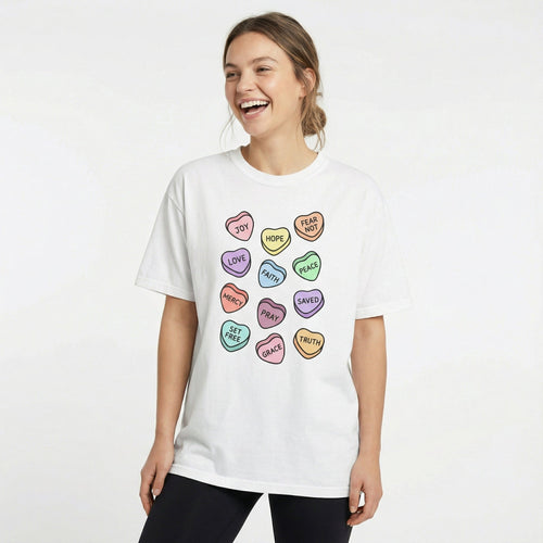 Mercy & More T-Shirt Love Hearts Heavyweight Tee