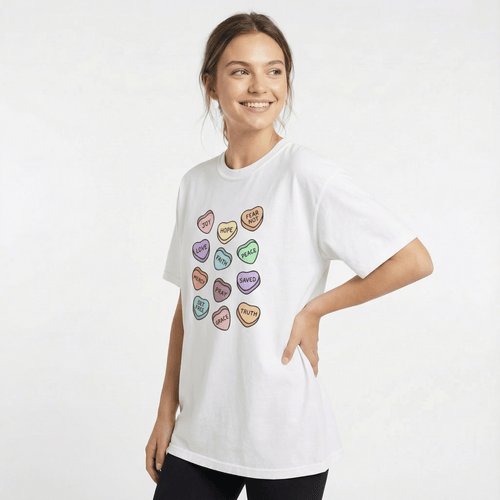 Mercy & More T-Shirt Love Hearts Heavyweight Tee