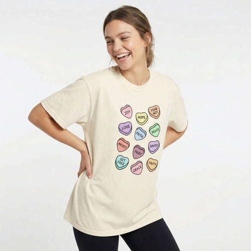 Mercy & More T-Shirt Love Hearts Heavyweight Tee