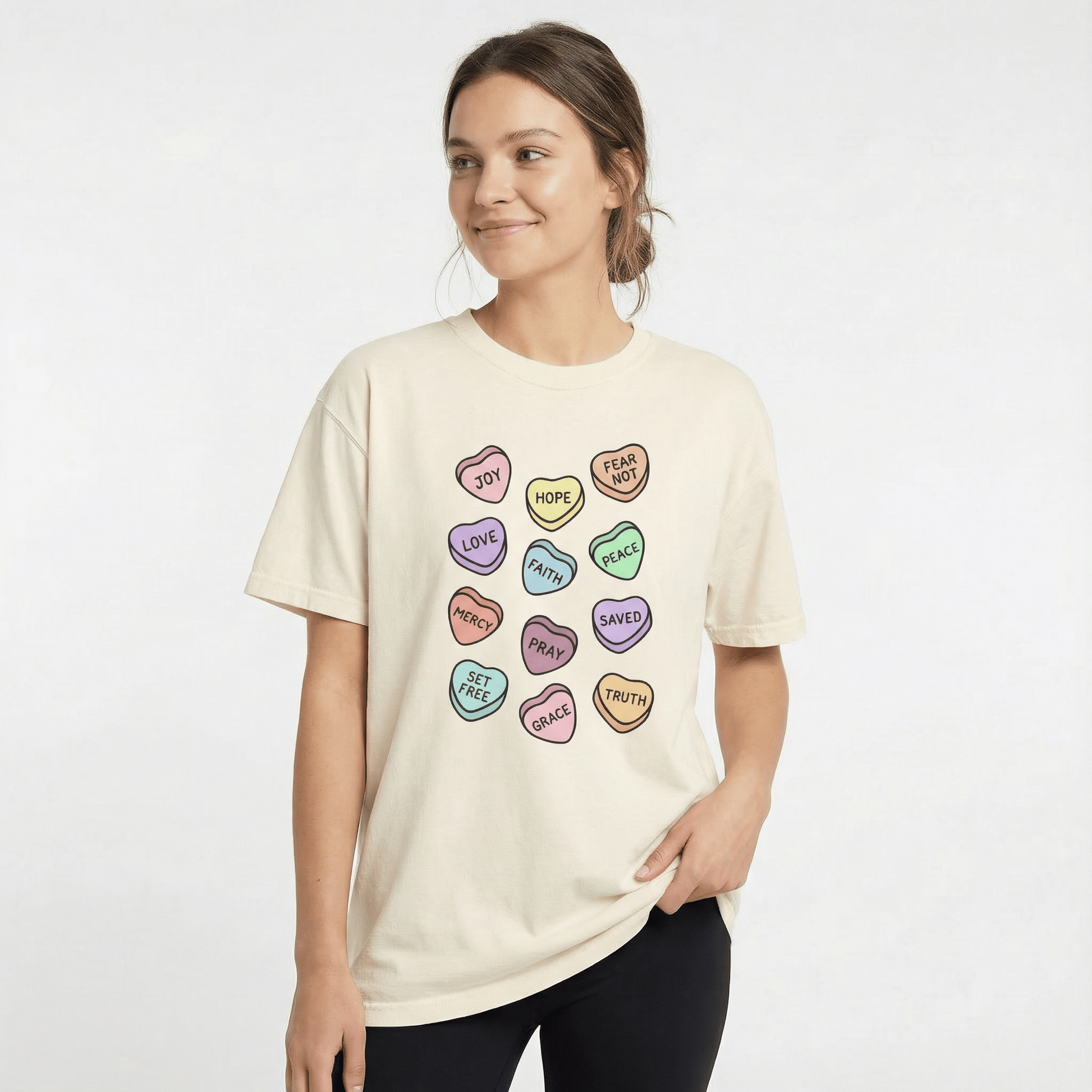 Mercy & More T-Shirt Love Hearts Heavyweight Tee