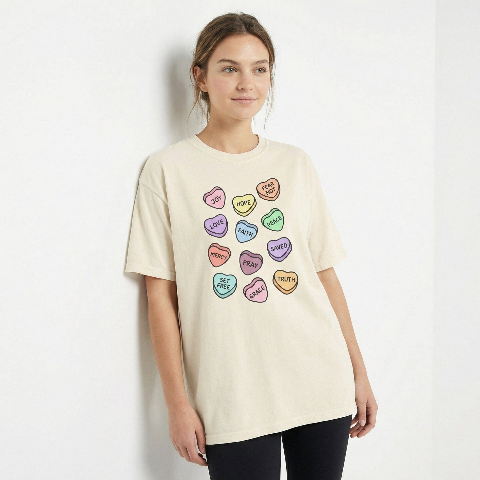 Mercy & More T-Shirt Love Hearts Heavyweight Tee