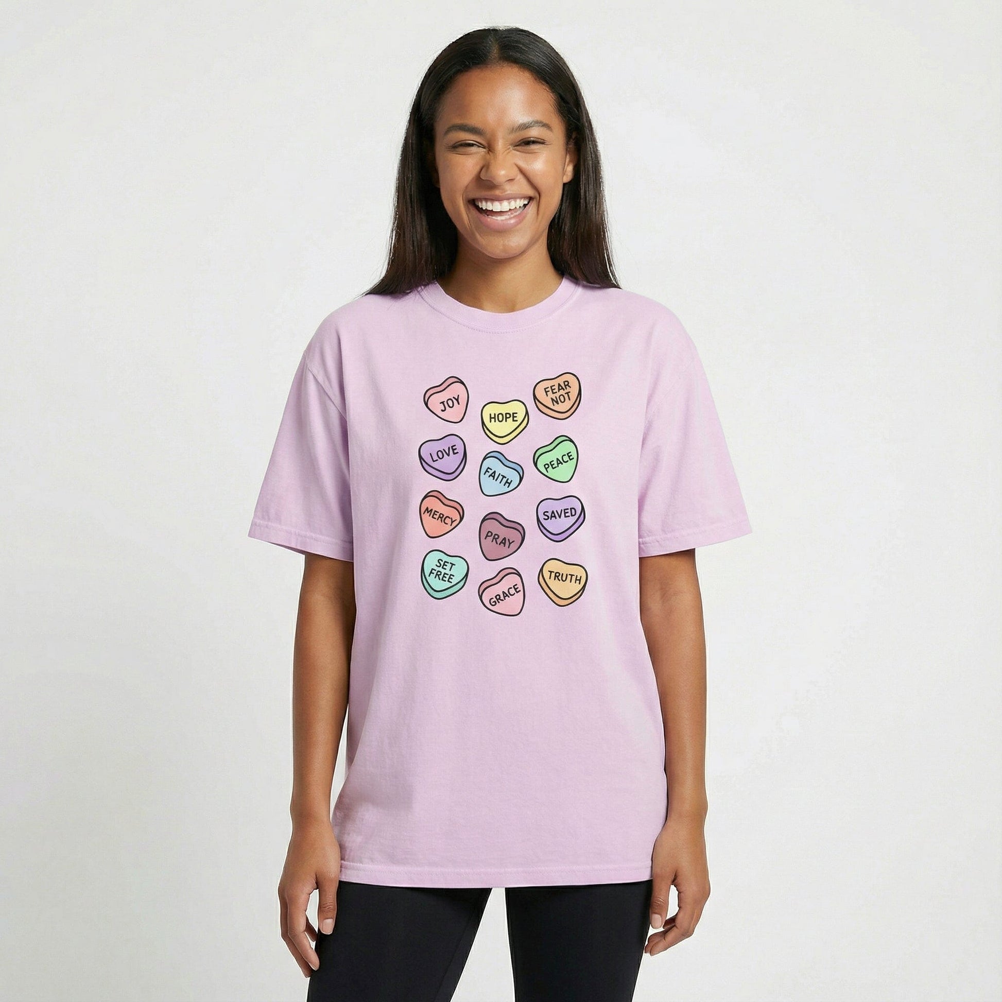 Mercy & More T-Shirt Love Hearts Heavyweight Tee