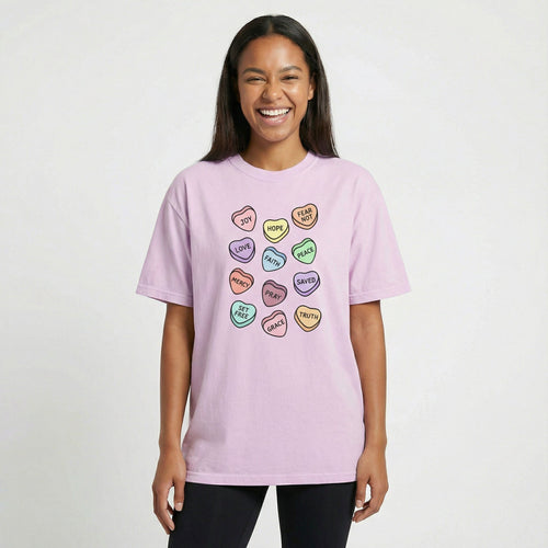 Mercy & More T-Shirt Love Hearts Heavyweight Tee