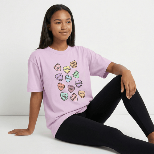Mercy & More T-Shirt Love Hearts Heavyweight Tee
