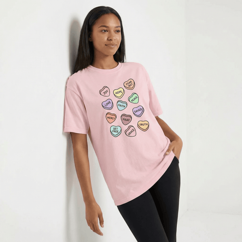 Mercy & More T-Shirt Love Hearts Heavyweight Tee