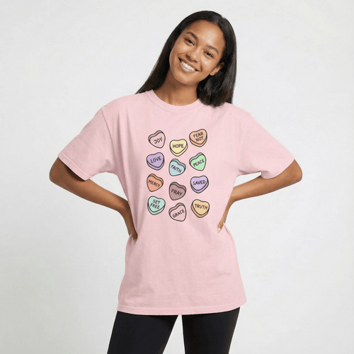 Mercy & More T-Shirt Love Hearts Heavyweight Tee