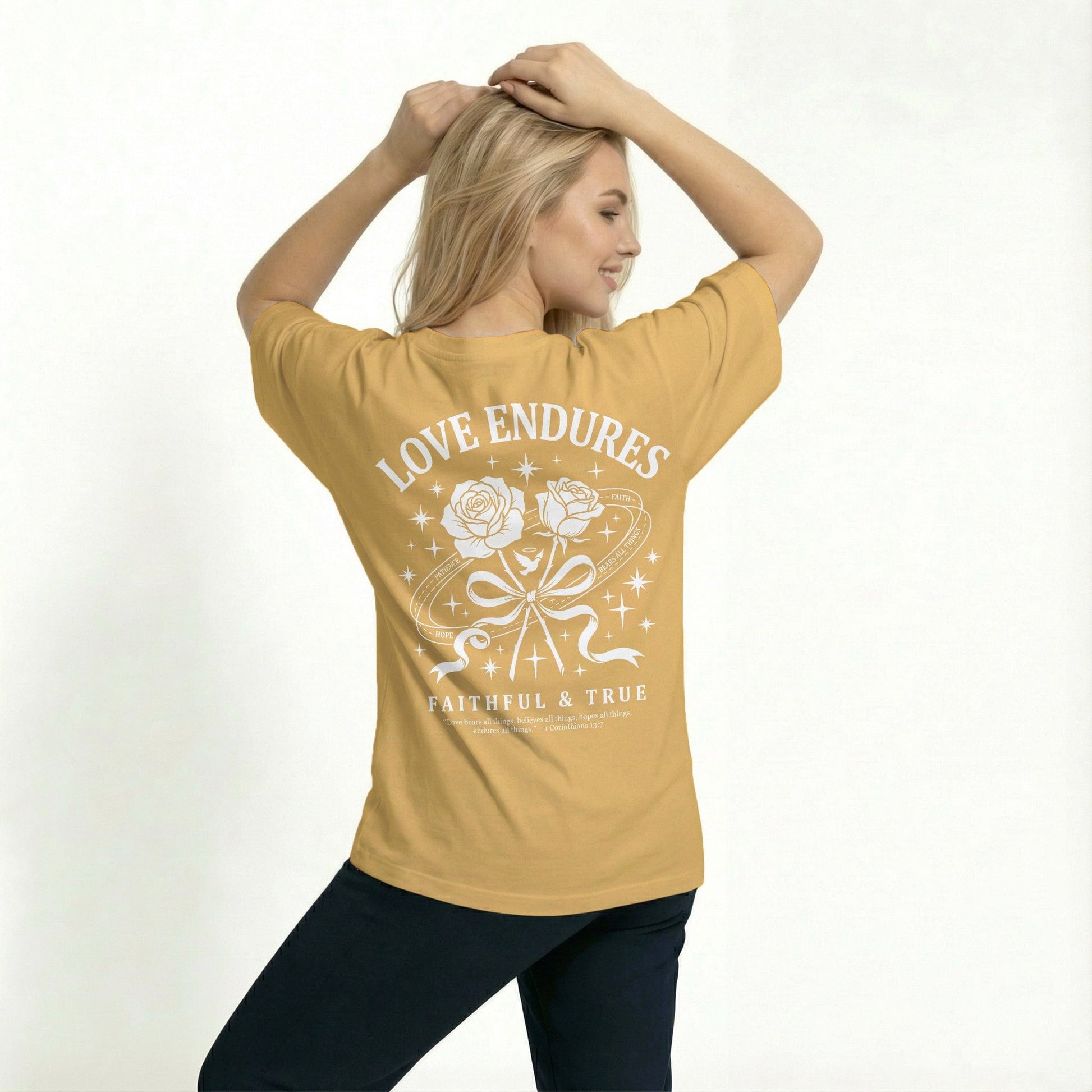 Mercy & More T-Shirt Mustard / S Love Endures Tee