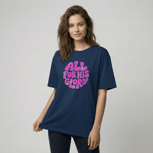 Mercy & More T-Shirt Navy / S All For His Glory Tee