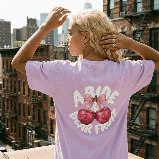 Mercy & More T-Shirt Orchid / S Abide & Bear Fruit Tee