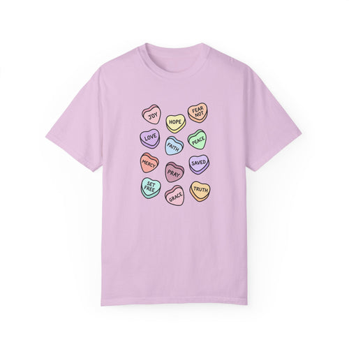 Mercy & More T-Shirt Orchid / S Love Hearts Heavyweight Tee