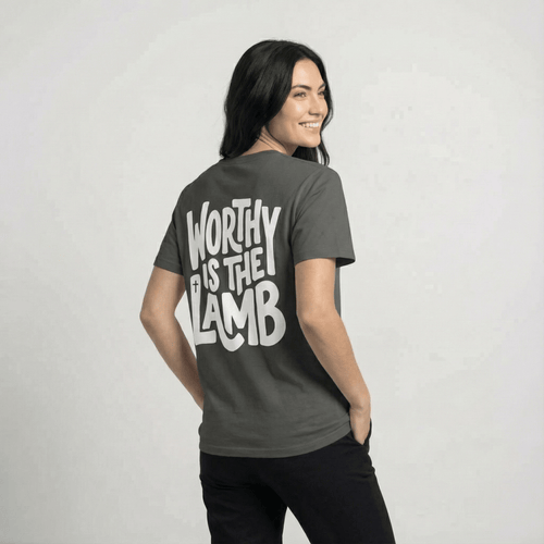 Mercy & More T-Shirt Pepper / S Worthy Is The Lamb Tee