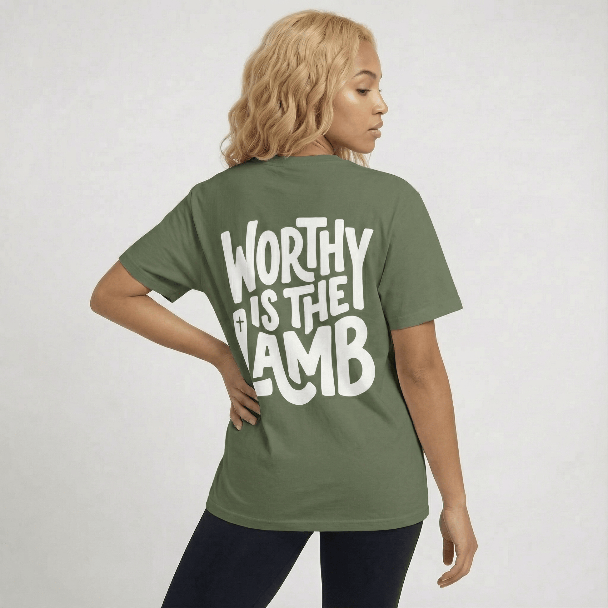 Mercy & More T-Shirt Sage / S Worthy Is The Lamb Tee