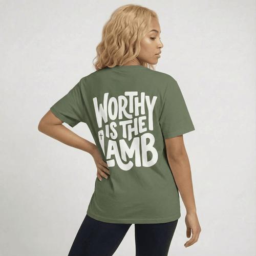 Mercy & More T-Shirt Sage / S Worthy Is The Lamb Tee