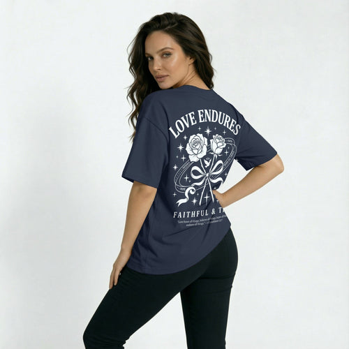 Mercy & More T-Shirt True Navy / S Love Endures Tee