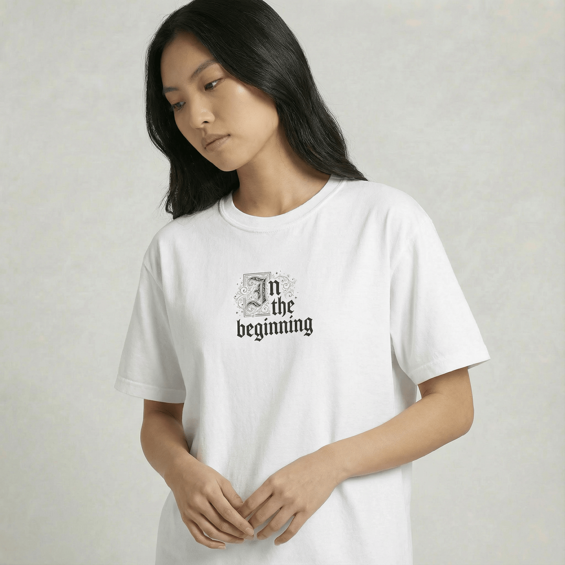 Mercy & More T-Shirt White / S In The Beginning Tee