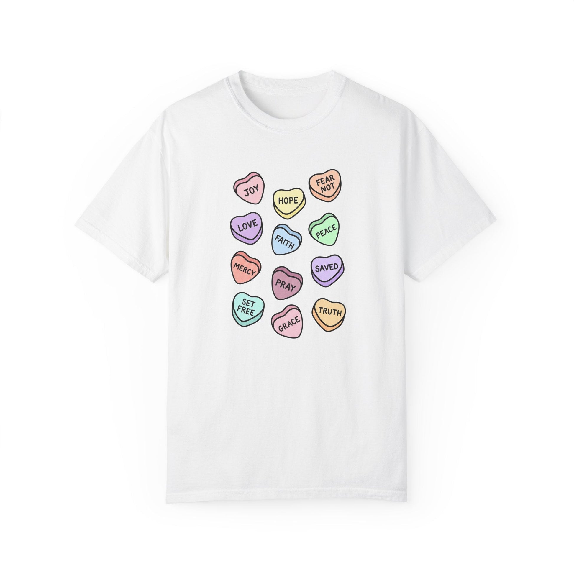 Mercy & More T-Shirt White / S Love Hearts Heavyweight Tee