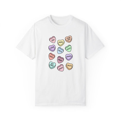 Mercy & More T-Shirt White / S Love Hearts Heavyweight Tee