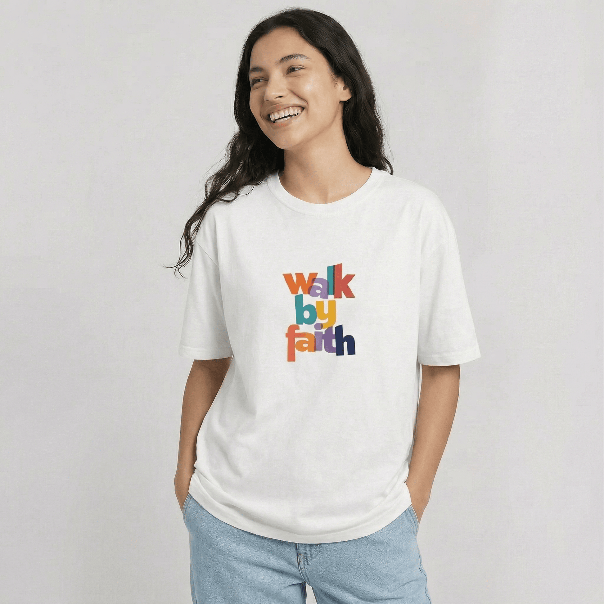 Mercy & More T-Shirt White / S Walk By Faith Tee