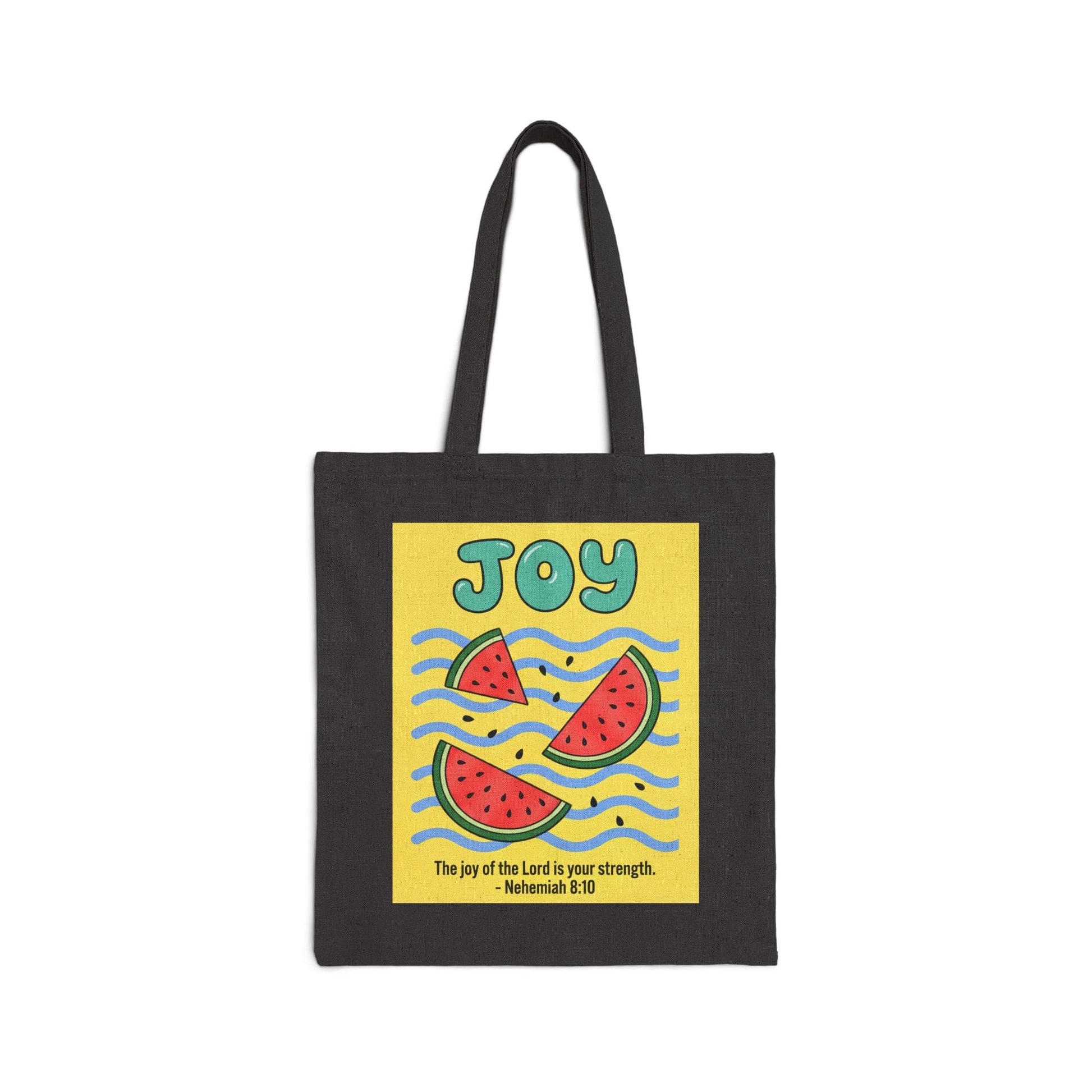 Printify Bags Black / 15" x 16" Joy Fruit Cotton Tote Bag