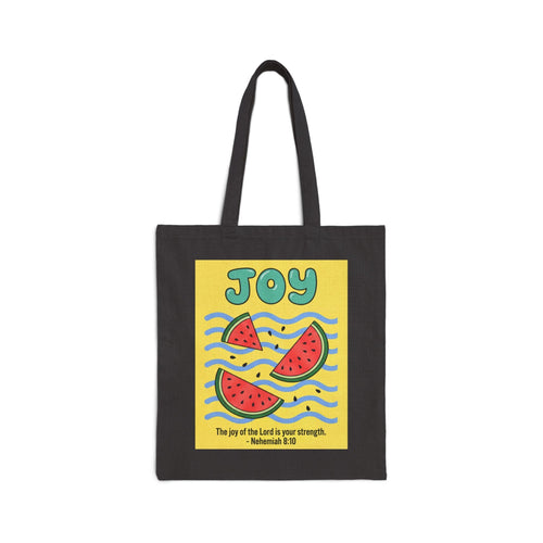 Printify Bags Black / 15" x 16" Joy Fruit Cotton Tote Bag