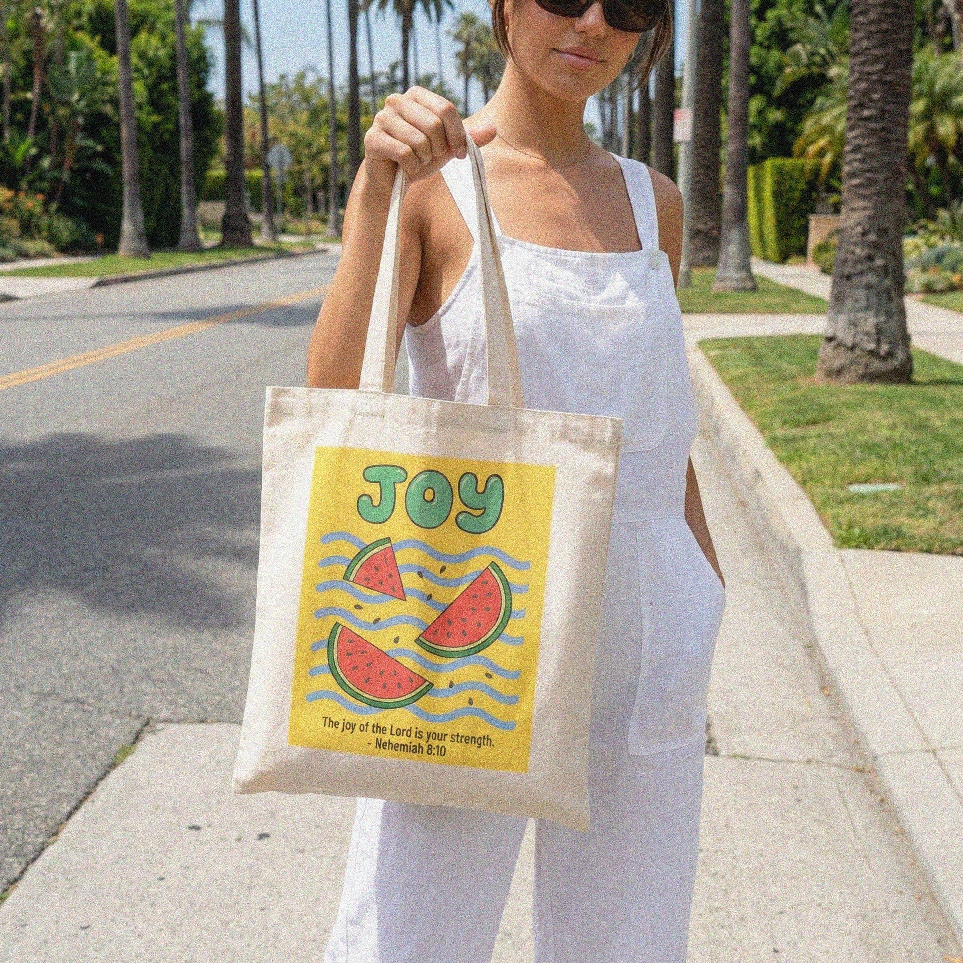 Printify Bags Joy Fruit Cotton Tote Bag