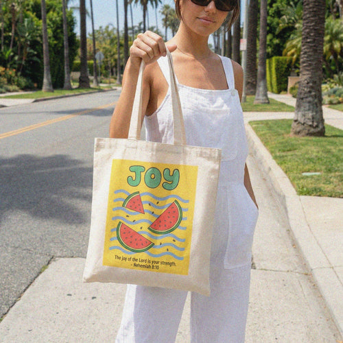 Printify Bags Joy Fruit Cotton Tote Bag