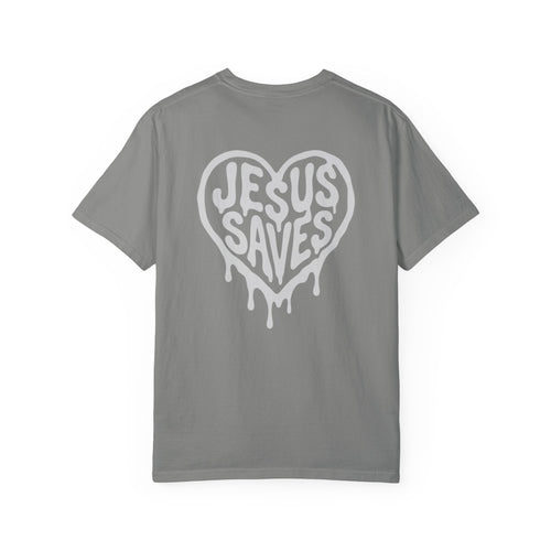 Printify T-Shirt Granite / S Jesus Saves Tee