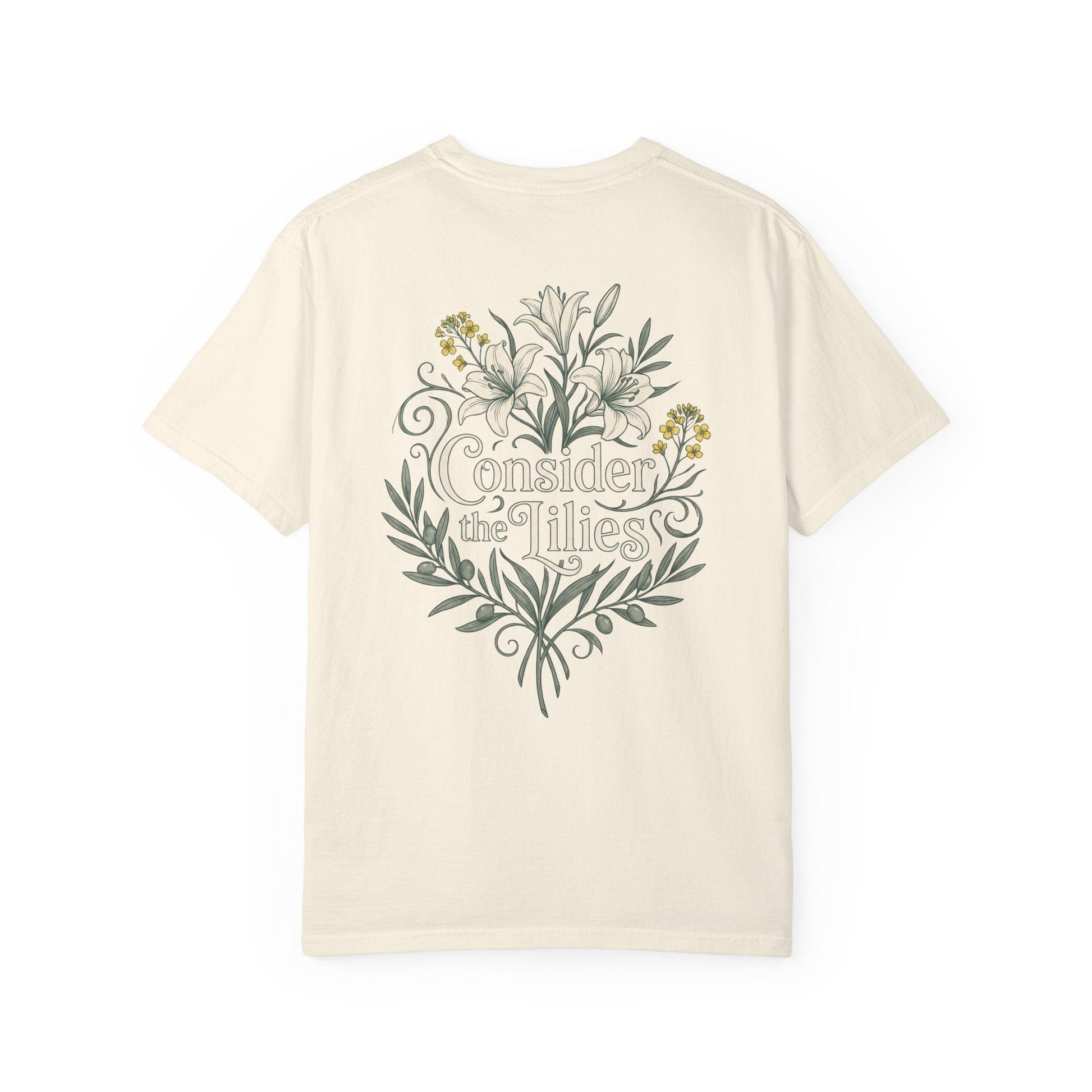 Printify T-Shirt Ivory / S Consider The Lillies Tee