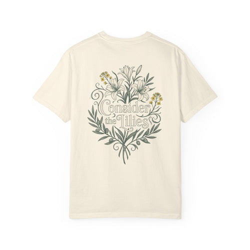 Printify T-Shirt Ivory / S Consider The Lillies Tee